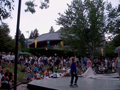 Outside the Elizabethan Theater